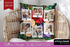 Stained Glass Photo Pillow PNG - Flowers Picture Frame Cover Product Image 1