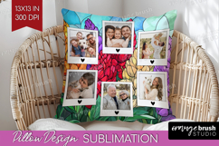 Stained Glass Photo Pillow PNG - Flowers Picture Frame Cover Product Image 1