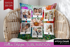 Stained Glass Photo Pillow PNG - Flowers Picture Frame Cover Product Image 1