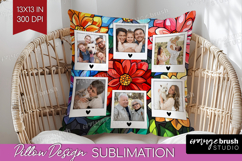 Stained Glass Photo Pillow PNG - Flowers Picture Frame Cover Product Image 1