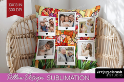 Stained Glass Photo Pillow PNG - Flowers Picture Frame Cover Product Image 1