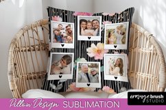 Family Photo Frame Pillow Sublimation - Floral Pillow Cover Product Image 1