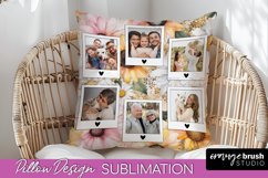 Family Photo Frame Pillow Sublimation - Floral Pillow Cover Product Image 1