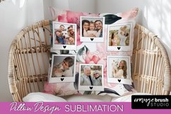 Family Photo Frame Pillow Sublimation - Floral Pillow Cover Product Image 1