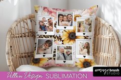 Family Photo Frame Pillow Sublimation - Floral Pillow Cover Product Image 1