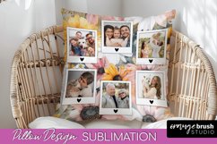 Family Photo Frame Pillow Sublimation - Floral Pillow Cover Product Image 1
