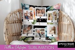 Family Photo Frame Pillow Sublimation - Floral Pillow Cover Product Image 1