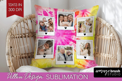 Tie Dye Photo Pillow PNG - Rainbow Picture Frame Pillow Product Image 1