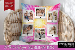 Tie Dye Photo Pillow PNG - Rainbow Picture Frame Pillow Product Image 1