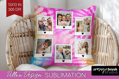 Tie Dye Photo Pillow PNG - Rainbow Picture Frame Pillow Product Image 1