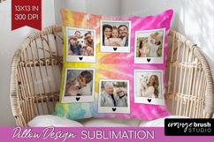 Tie Dye Photo Pillow PNG - Rainbow Picture Frame Pillow Product Image 1