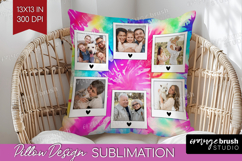 Tie Dye Photo Pillow PNG - Rainbow Picture Frame Pillow Product Image 1