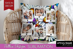 Stained Glass Photo Pillow PNG - Flowers Picture Frame Cover Product Image 1
