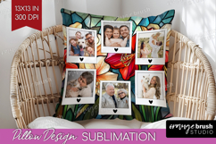 Stained Glass Photo Pillow PNG - Flowers Picture Frame Cover Product Image 1