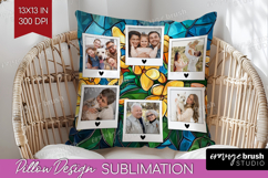 Stained Glass Photo Pillow PNG - Flowers Picture Frame Cover Product Image 1