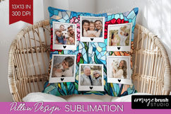 Stained Glass Photo Pillow PNG - Flowers Picture Frame Cover Product Image 1