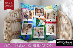 Stained Glass Photo Pillow PNG - Flowers Picture Frame Cover Product Image 1