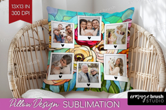 Stained Glass Photo Pillow PNG - Flowers Picture Frame Cover Product Image 1