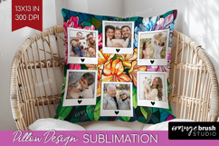 Stained Glass Photo Pillow PNG - Flowers Picture Frame Cover Product Image 1