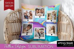 Alcohol Ink Photo Pillow PNG - Marble Picture Frame Pillow Product Image 1