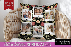 Folk Flowers Photo Pillow PNG - Floral Picture Frame Pillow Product Image 1