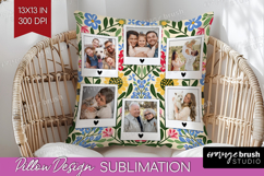 Folk Flowers Photo Pillow PNG - Floral Picture Frame Pillow Product Image 1