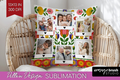 Folk Flowers Photo Pillow PNG - Floral Picture Frame Pillow Product Image 1