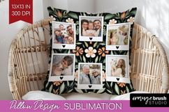 Folk Flowers Photo Pillow PNG - Floral Picture Frame Pillow Product Image 1
