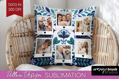 Folk Flowers Photo Pillow PNG - Floral Picture Frame Pillow Product Image 1