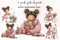 Pink Girl Clipart PNG Product Image 1