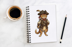 5 Pirate Cat Kitten Illustrations PNG Clipart Product Image 3