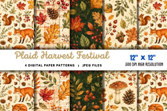 Plaid Harvest Festival Digital Paper JPG Product Image 1