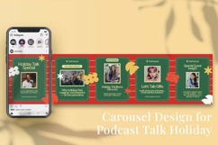 Podcast Talk Holiday Instagram Carousel &amp; Canva Template Product Image 5