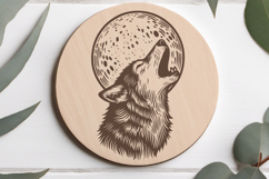 Wolf Howling at Moon SVG|Wild Animal Laser Engraving Files Product Image 2