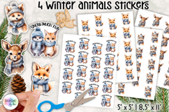 Winter Animals Stickers, Cozy Animals Stickers Product Image 1