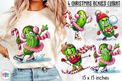 Funny Christmas Pickle Clipart, Grumpy Pickle Christmas PNG Product Image 1