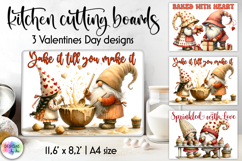 Valentine Gnome Kitchen Cutting Board Designs, Love Baking Product Image 1