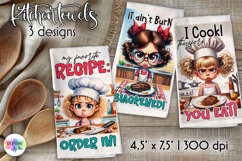 Funny Kitchen Towels Bundle, Sarcastic Kitchen Quotes Print Product Image 7