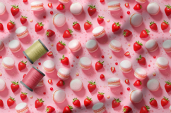 Colourful Macarons and Berries Seamless Patterns, Summer PNG Product Image 2