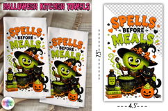 Halloween Kitchen Towel PNG, Spells Before Meals Product Image 1