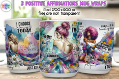 Positive Affirmations Mug Wraps PNG, Inspirational Women Mug Product Image 1
