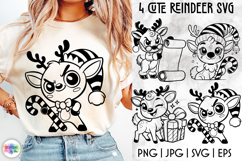 Funny Reindeer SVG, Cute Christmas Reindeer Clipart Product Image 1