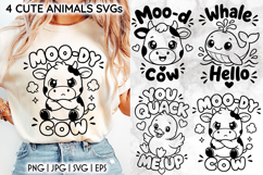 Baby Animals SVG, Funny Quotes PNG, Cartoon Animals Clipart Product Image 1