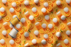 Colourful Macarons and Berries Seamless Patterns, Summer PNG Product Image 3
