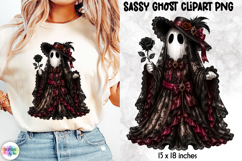 Gothic Victorian Ghost PNG Elegant Halloween Clipart Product Image 1
