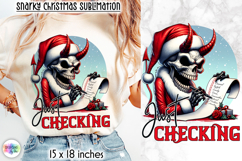 Christmas Skull Snarky Sublimation, Funny Dark Santa PNG Product Image 1