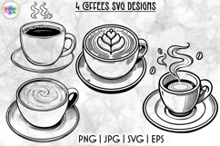 Coffee SVG | Iced &amp; Hot Coffee Clipart Designs for Cricut Product Image 1