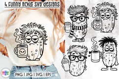 Funny Pickle SVG Designs, Cute &amp; Grumpy Pickle Characters Product Image 1