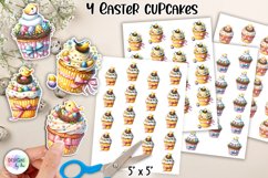 Easter Cupcake Stickers, Printable Stickers, Easter Eggs PNG Product Image 1