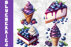Blueberry Ice Cream Cheesecake Clipart Product Image 1